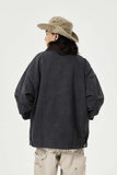Unisex Jacket Autumn Contrast Color Canvas Coat Women's Clothing
