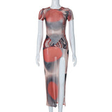 Women Dresses Winter Fashion round Neck Short Sleeves Dress