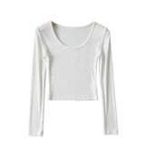 Women T-Shirt Long-Sleeved T-shirt Fall Slim Fit Bottoming Shirt