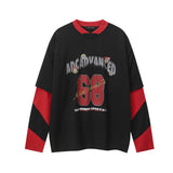 Unisex long-sleeved shirt autumloose color matching