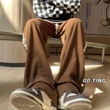 Men Sweatpants Corduroy Pants Loose Vintage