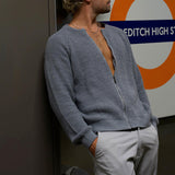 Men Sweater Knitted Sweater Coat Men Vintage Zipper Men