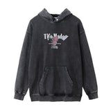 Men Hoodie Rose Worn Looking Washed-out Hooded Sweater Men's Autumn and Winter Loose