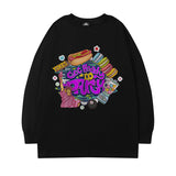 Men Long Sleeve Shirt Crew Neck Pullover Sweatshirt Men's and Women's Printed T-shirt Loose Long Sleeve Top