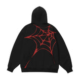 Men Hoodie Spider Web Printed Sweater Men's Loose Pullover Hoodie Autumn and Winter