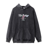 Men Hoodie Rose Worn Looking Washed-out Hooded Sweater Men's Autumn and Winter Loose