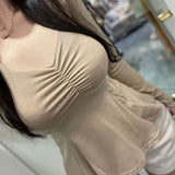 Women's Long Sleeve Shirt V-neck Long Sleeve T-shirt Top for Women