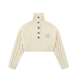 Women Sweater Short Sweater for Girls Spring and Autumn Casual Long Sleeve Sweater