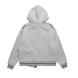 Men Fleece Lined Hoodie Zipper Cardigan Sweater Coat Men's Loose Five-Pointed Star Embroidered Hoodie