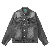 Men Denim Jacket Denim Coat Men's Clothing Spring and Autumn Loose Washed-out Distressed Jacket