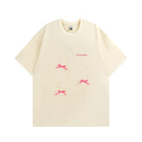 Men T Shirt Contrast Color Ribbon Bow Couple Short Sleeve T-shirt Men