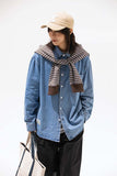 Unisex Jacket Autumn Embroidery Decorative Denim Shirt Women's Clothing