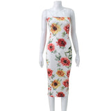 Women Desses Fashionable Printed Suspender Skirt Slim Fit Long Dress Women
