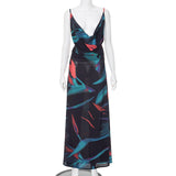 Woman Dresses Women's Spring Printed Mesh Pullover Dress