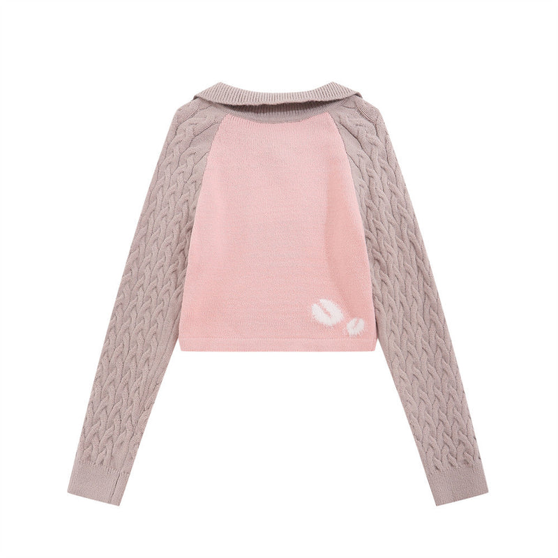 Women Sweater Women's Fall Color-Blocking Long Sleeve Sweater