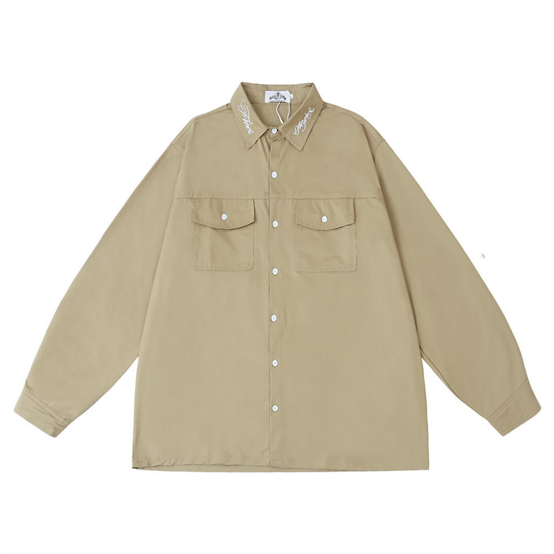 Men Long Sleeve T Shirt Men's Embroidered Letter Long Sleeve Shirt Shirt Coat