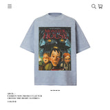 American vintage street T-shirt pure cotton retro men's and women's summer loose