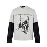 Unisex long-sleeved shirt men's autum dark printing