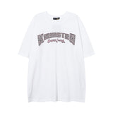 Men T Shirt Fashion Brand Leopard Print Letter Print Couple Short Sleeve T-shirt Men and Women