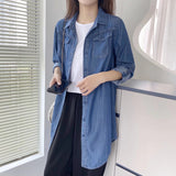 Women T-shirt Denim Shirt Women's Long Sleeve Shirt