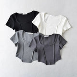 Women T-Shirt Slim-Fit Short-Sleeved T-shirt Women's Summer Top