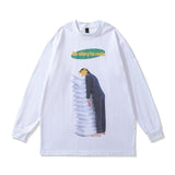 Men Long Sleeve Shirt Spring and Autumn Sweater Hip Hop Graffiti Printing Long Sleeve T-shirt Men and Women