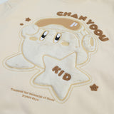 Men Hoodie Cartoon Pattern Towel Embroidery round Neck Sweater