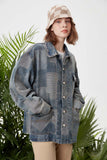 Unisex Jacket Autumn Plaid Denim Jacket Women's Clothing