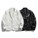 Unisex Jacket Autumn Retro Loose Leather Coat