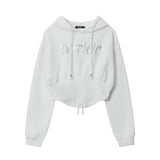 Women Hoodie Embroidered Hooded Sweater Women's Autumn Short Hoodie