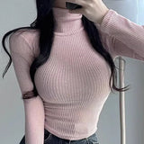 Women Long Sleeve Shirt Short Long Sleeve Top Women's Autumn and Winter