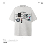 American vintage street T-shirt pure cotton retro men's and women's summer loose half sleeves