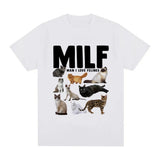 MILF Man I Love Felines Funny Meme T-Shirt Cat Lovers Graphi