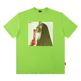 Men T Shirt Fashion Brand Street Printing round Neck Loose Short Sleeves T-shirt Men and Women