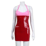 Women Desses Jumpsuit Color Matching Skinny Sheath