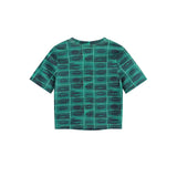 Women T-shirt Short-Sleeved T-shirt Women's Trendy round Neck Plaid Casual