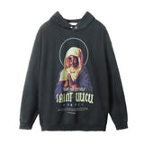 Men Hoodie Printed Hoodie Autumn and Winter Long Sleeve Washed Old