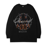 Men Long Sleeve Shirt Tkpa Vintage Letter Printed Long Sleeve T-shirt Men and Women Loose Top Ins