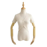 Women T-Shirt Knitwear Top Women's Summer Short Sleeve