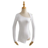 Women T-Shirt Long-Sleeved Top for Women Spring All-Matching Slim Fit