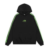 Men Hoodie Embroidered Sports Sweater Men's Autumn and Winter Pullover Sleeves with Stripes Loose Multicolor Hooded
