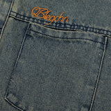 Men Denim Jacket Embroidery Worn Looking Washed-out Denim Jacket Men's Loose Spring and Autumn Jacket