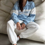 Women Sweatshirt Sweater Letter Embroidery Loose Casual Jacket