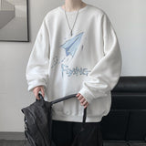 Men Hoodie round Neck Sweater Men's Autumn Versatile Spring and Autumn Hong Kong Style Loose