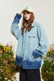 Unisex Jacket Autumn Stitching Hanging Dye Denim Women's Wear