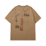 Men T Shirt Distressed Washed Loose Casual Short-Sleeved T-shirt for Men and Women