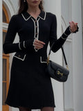 Women Sweater Dress Slim-Fit Graceful Long Sleeve Knitted Dress Female Spring Dress