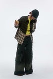Unisex Jacket Fall Colorblock Check Shirt Women's Clothing
