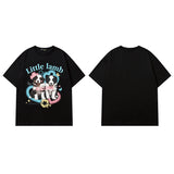 Men T Shirt Vintage Angel Print Short-Sleeved T-shirt Men and Women Ins Style Couple