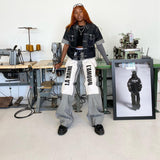 Women Cargo Pants Jeans Winter Women's Design Sense Drooping Wide-Leg Pants